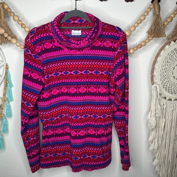 Columbia Glacial Aztec Print Fleece Turtleneck - Picture 1 of 4